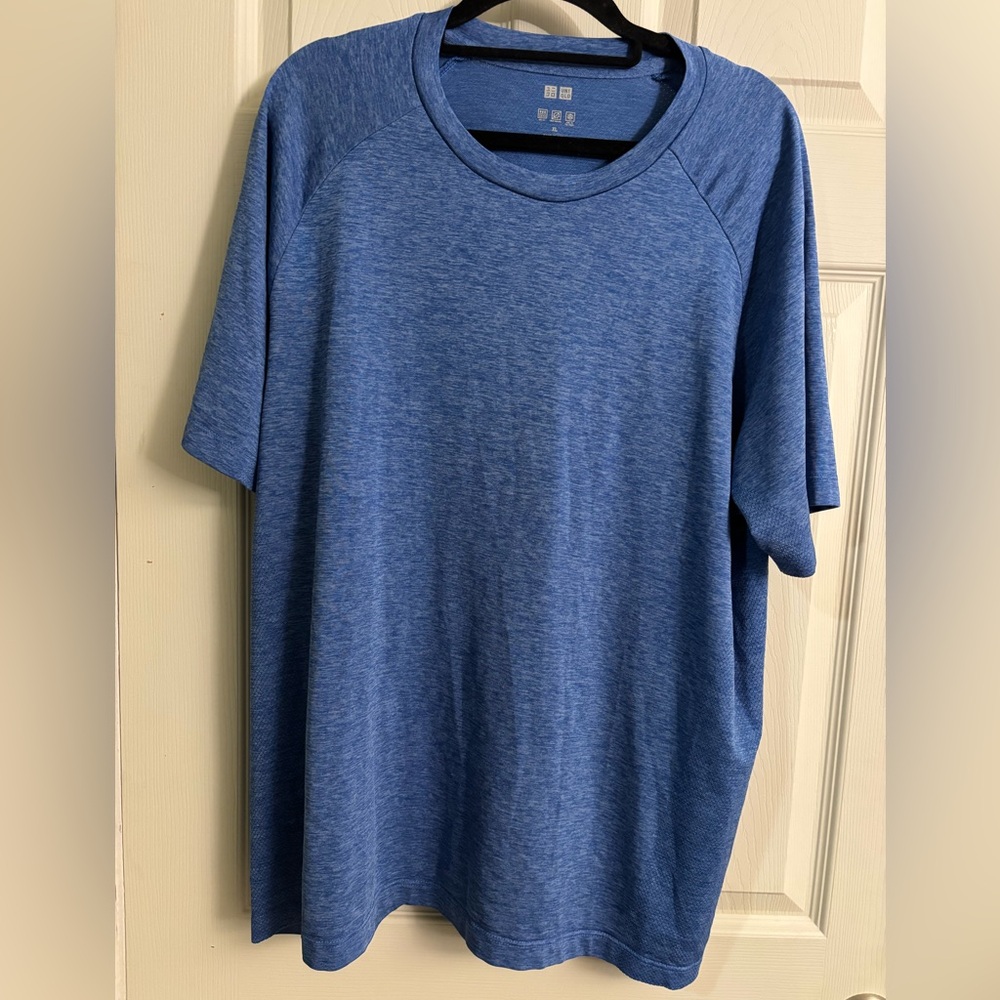 Uniqlo Men's Short Sleeve Crew T-Shirt - Heather Blue
